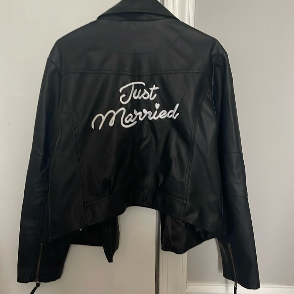 Just Married Faux leather jacket XL